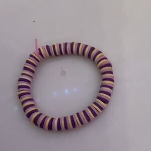 Purple and Yellow Beaded Bracelet